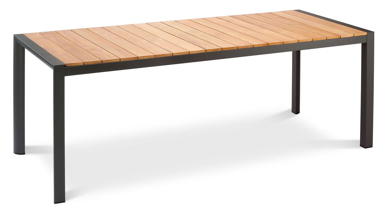 BEST Tisch Paros 210x90cm anthrazit/Teakholz