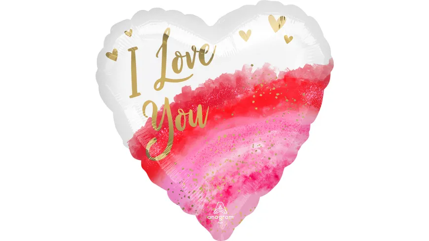 Amscan - Folienballon I LOVE YOU watercolour S40 43cm