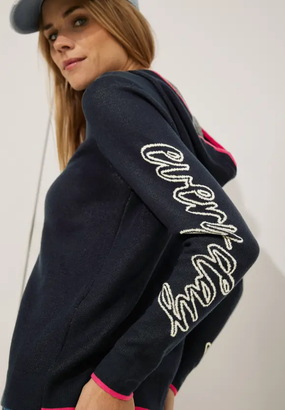 CECIL Jacquard Hoodie Pullover