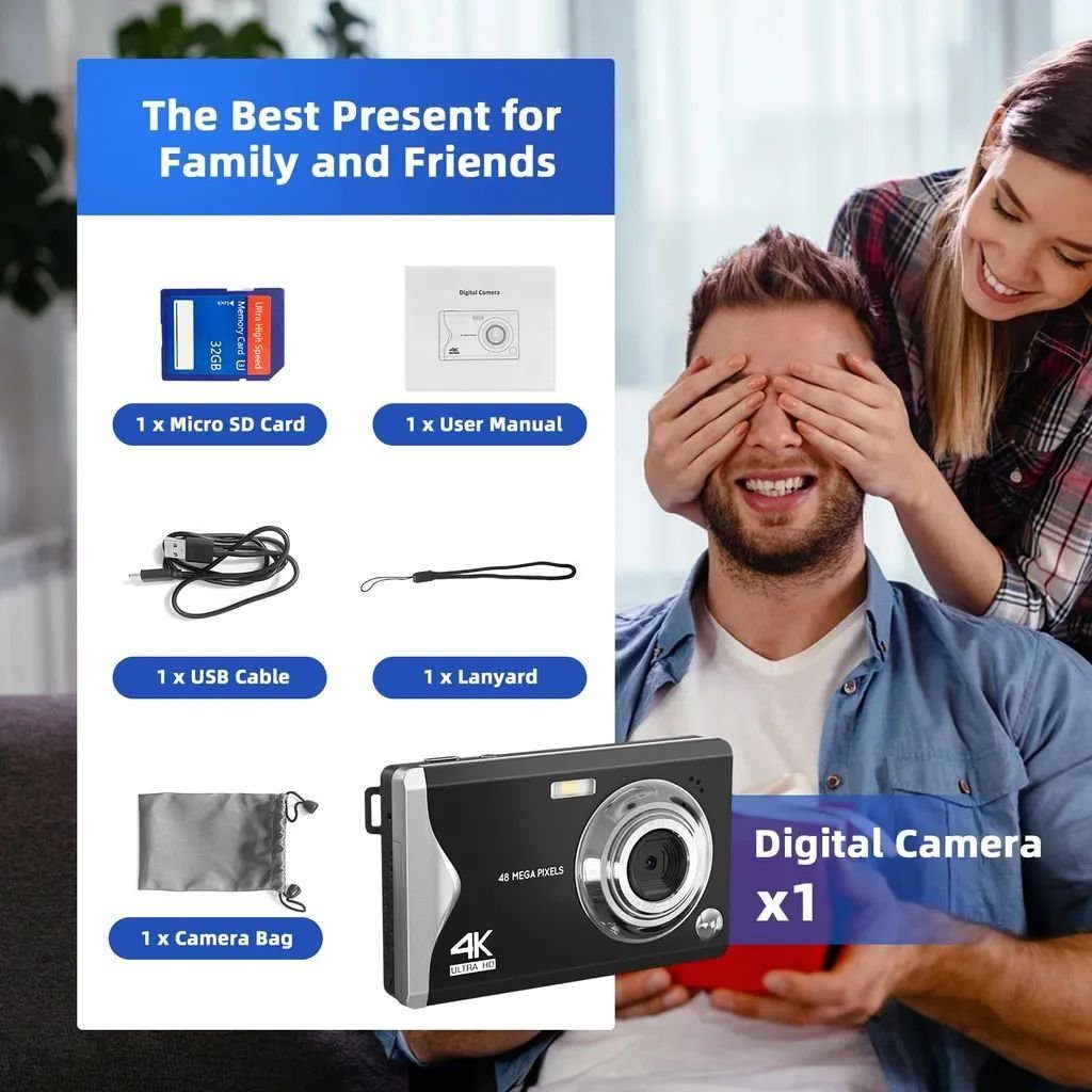 Fine Life Pro 4K-Aufruf 48 Mio. Pixel Vollformat-Digitalkamera (48 MP, Karte-Kamera mit beiden Kamerafunktionen, 48 MP)