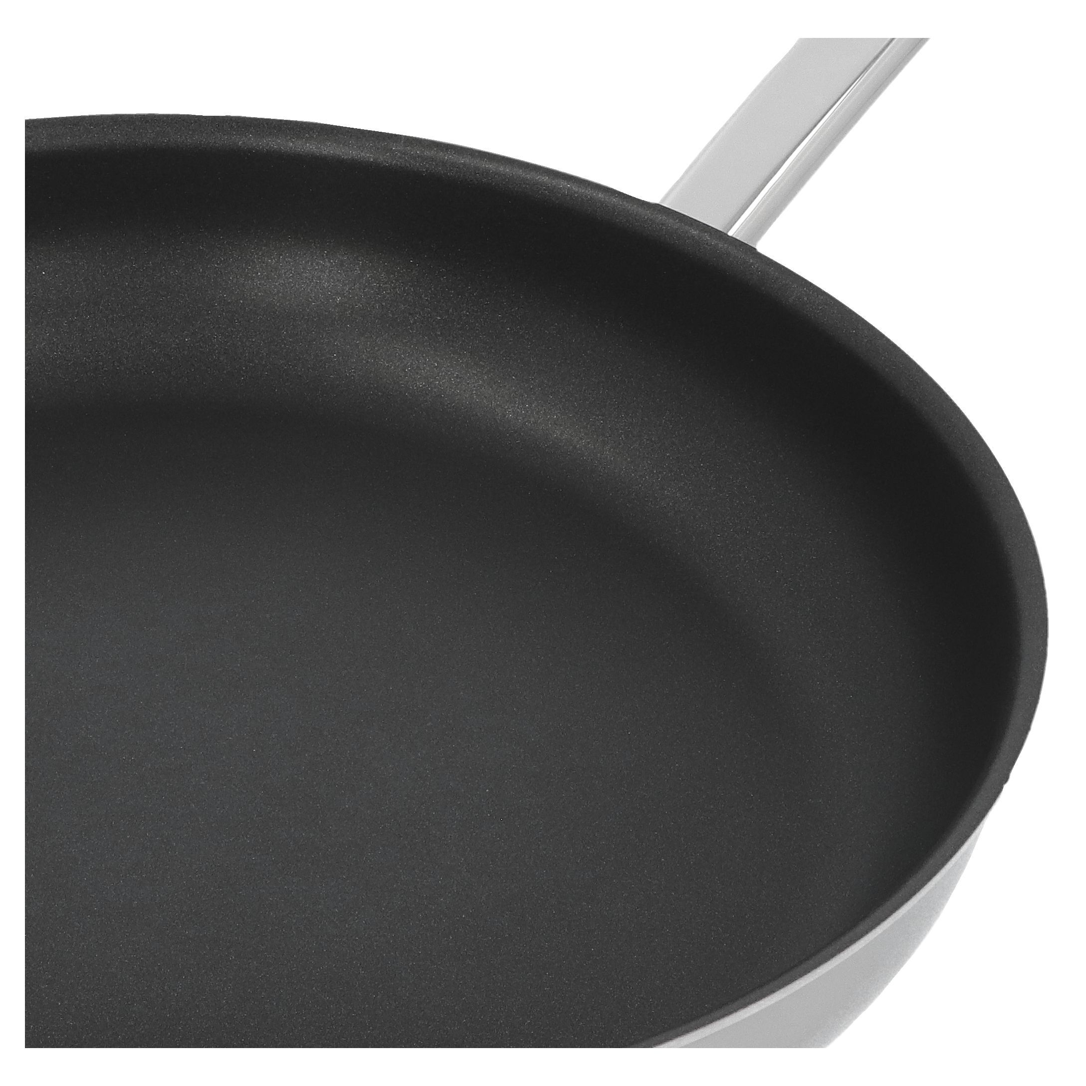 Bratpfanne 32 cm, 18/10 Edelstahl, Silber-Schwarz