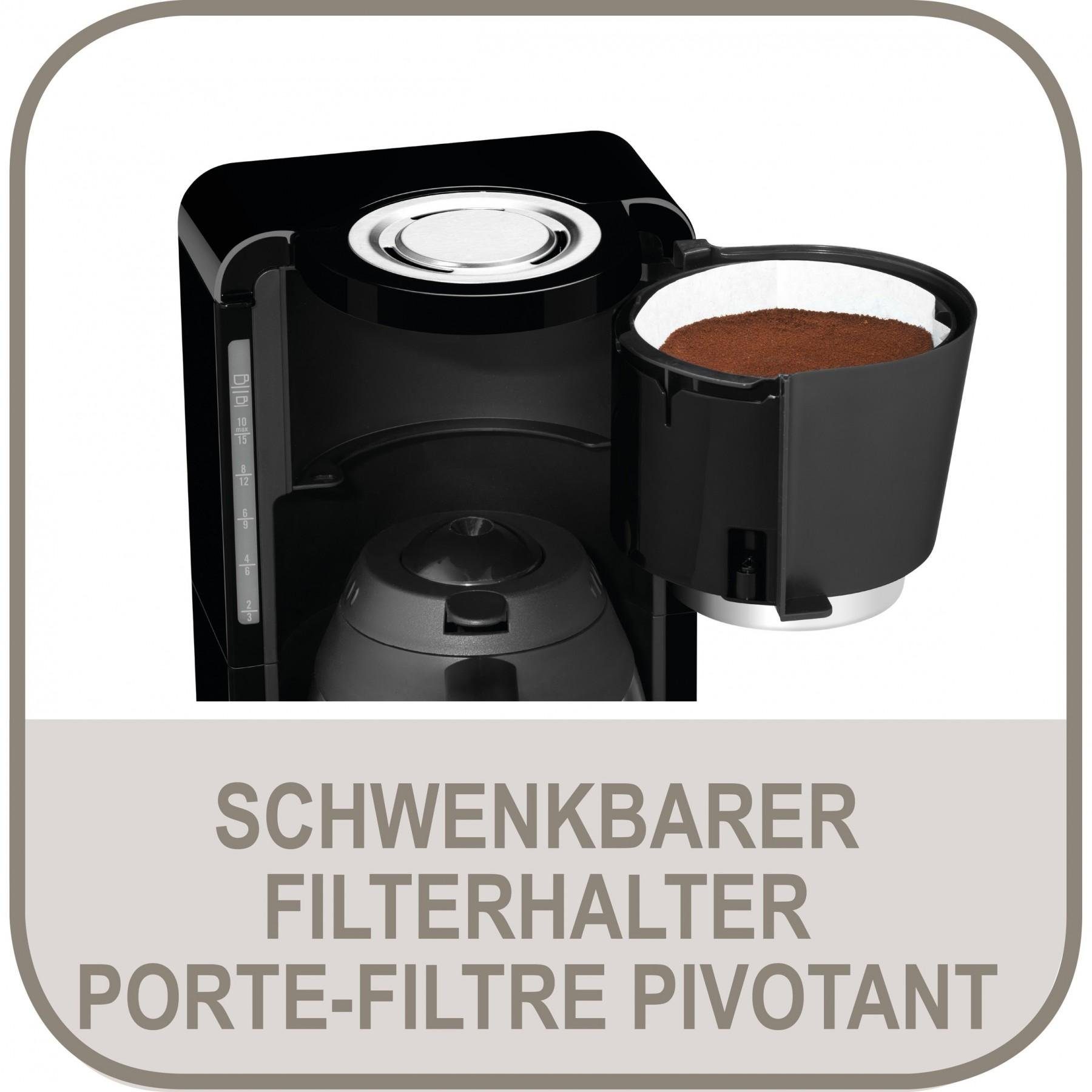 Rowenta Filterkaffeemaschine CT3818 Adagio Milano Thermo, Schwenkfilter, Isolierkanne, Edelstahl, Abschaltautomatik, 10-15 Tassen
