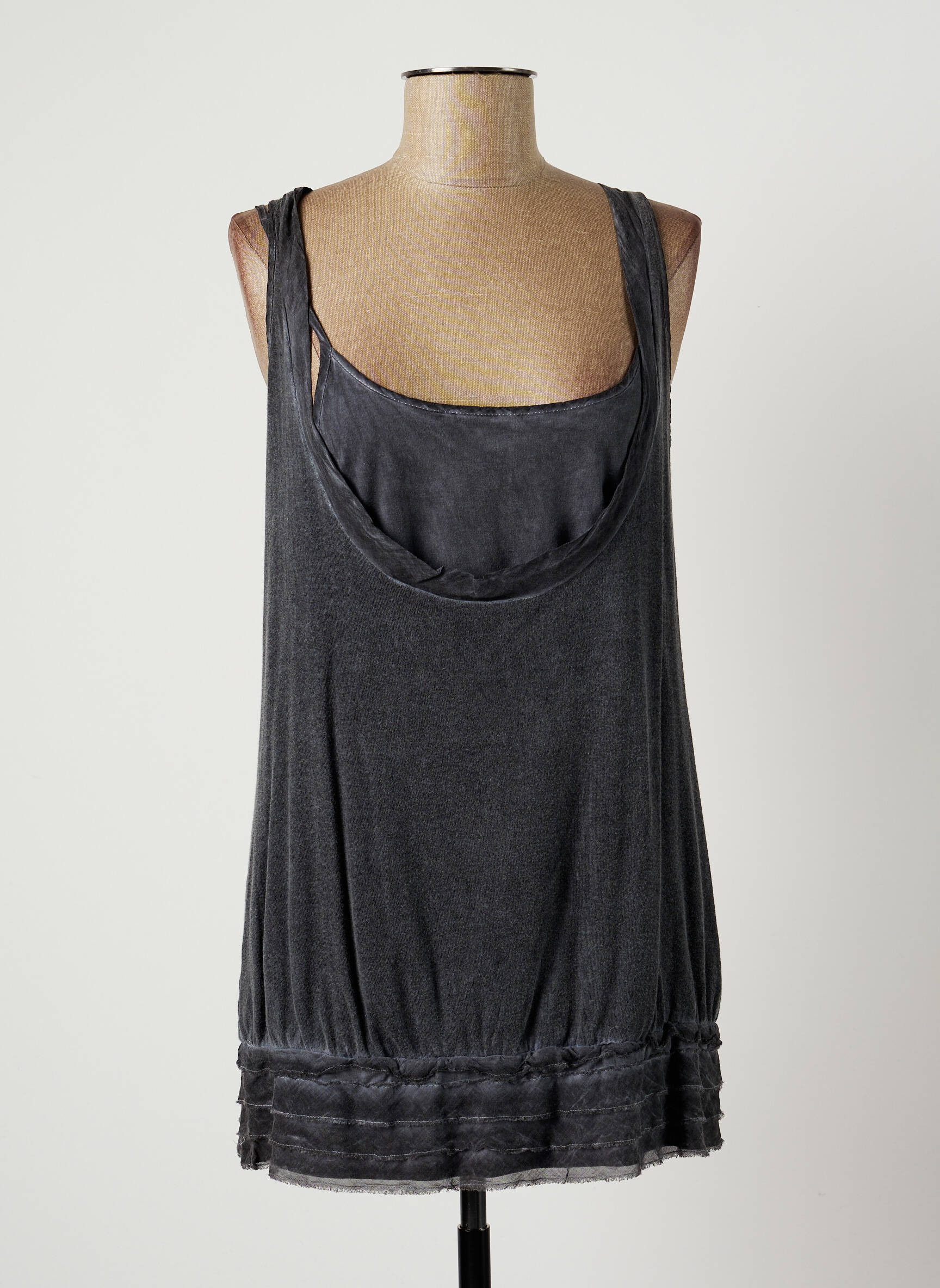 Lauren Vidal Tuniquesansmanche Femme couleur gris