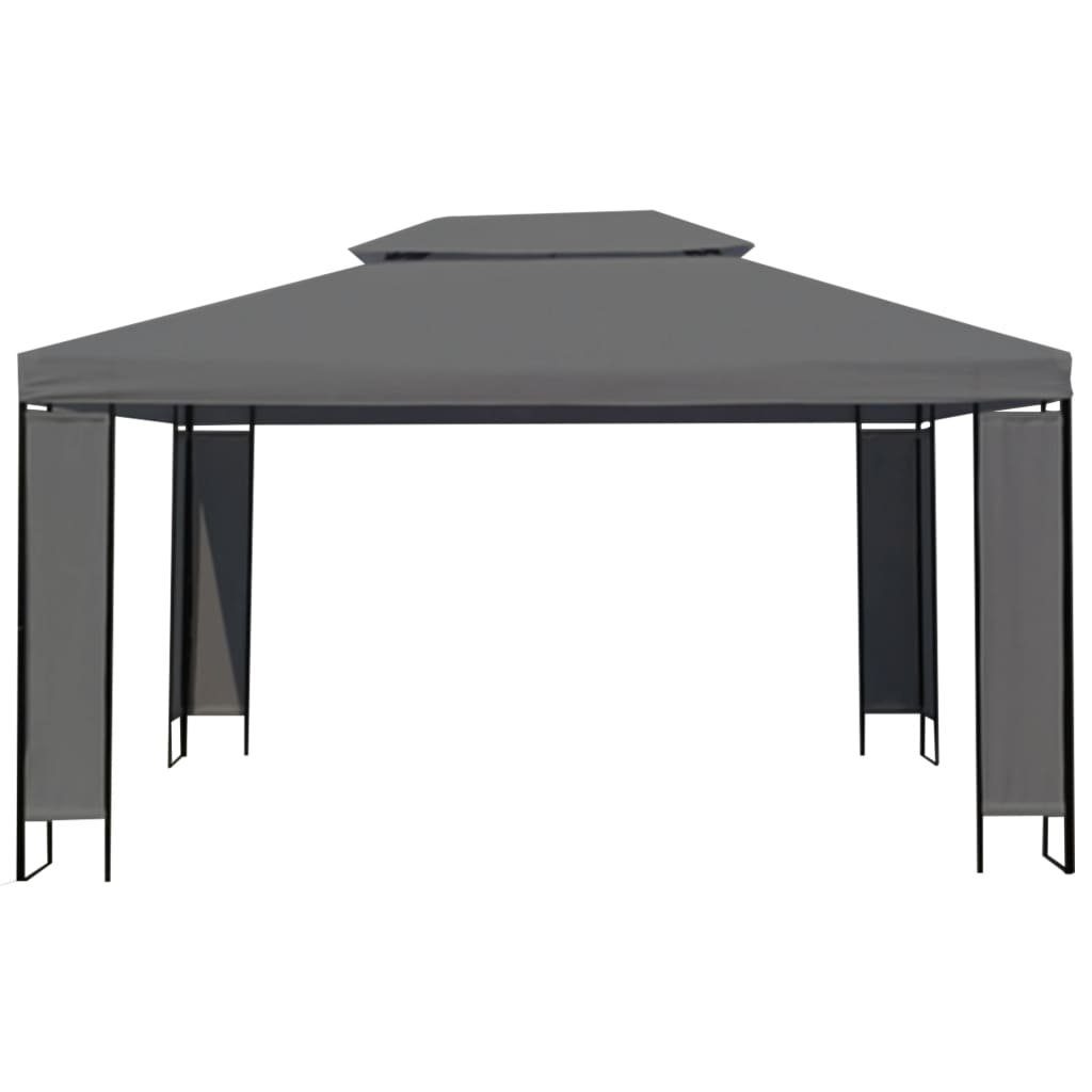 vidaXL Partyzelt Pavillon mit LED-Lichterkette Anthrazit 3x4 m