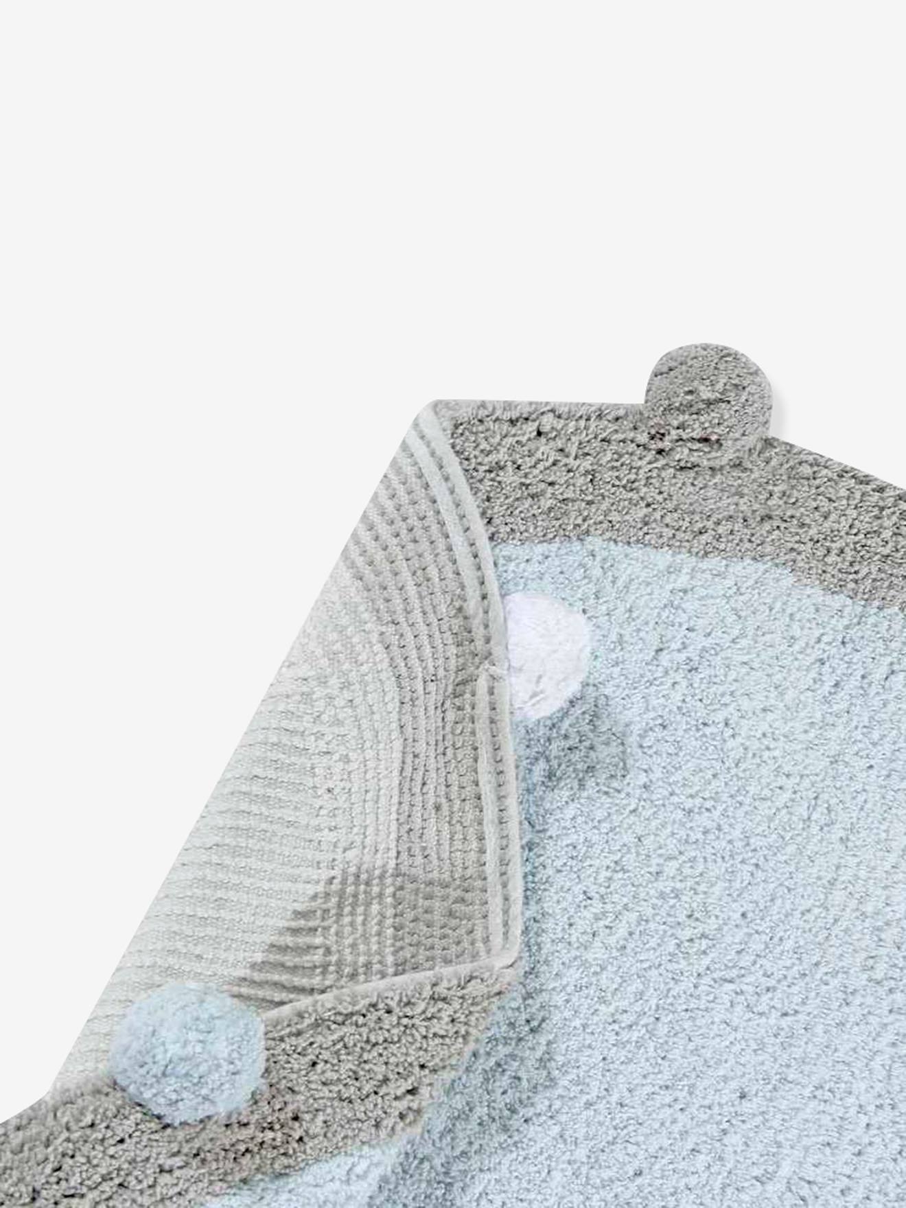 Tapis coton lavable rond avec pompons LORENA CANALS rose