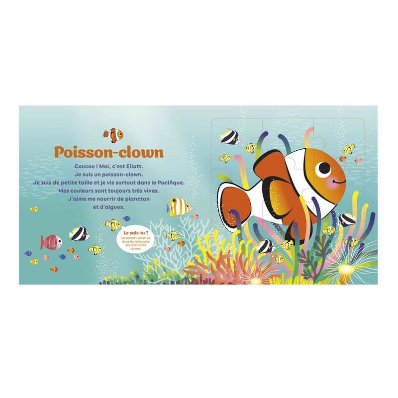 Livre Les animaux de la mer Mon livre puzzle 9 pièces - Lito