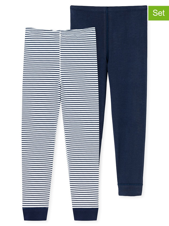 Schiesser 2er-Set: Lange Unterhosen in Dunkelblau/ Weiß günstig kaufen