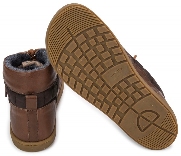 LANG.S ~ Granite MidCut Leder + Wollfleece ~ Brown