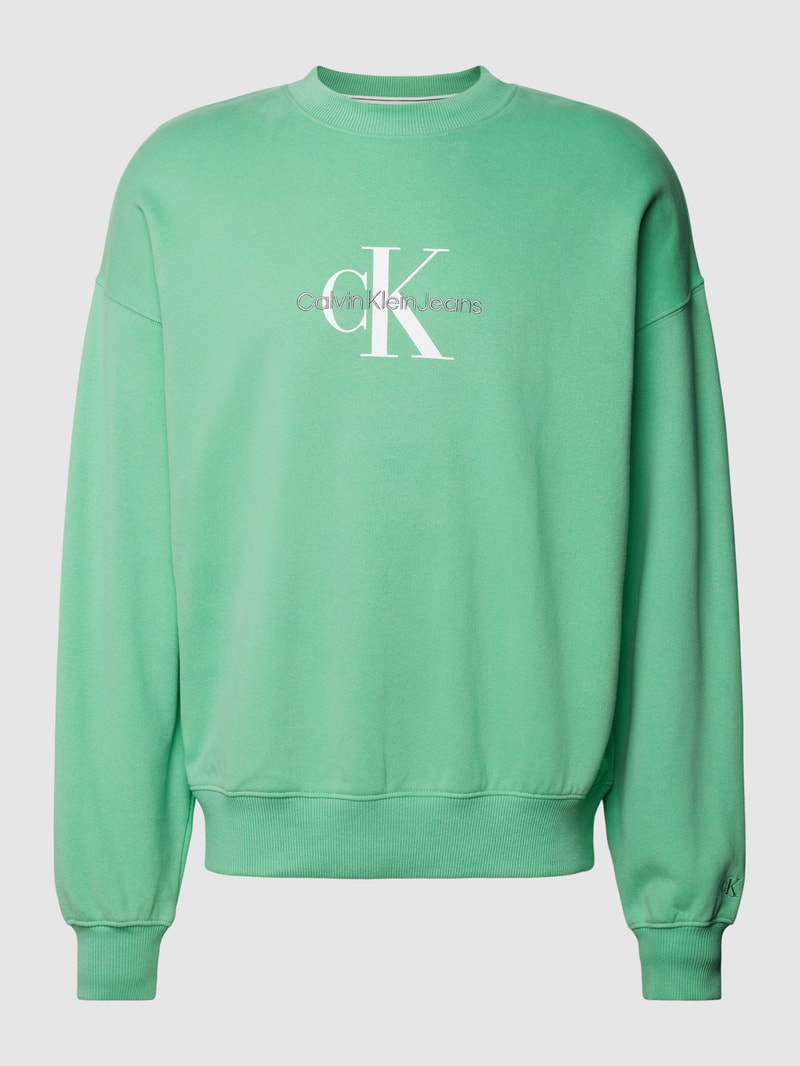 Oversized Sweatshirt mit Logo-Print Modell 'MONOLOGO' in apfelgrün