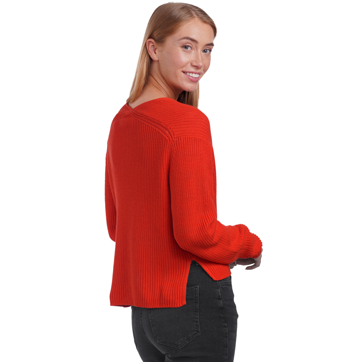 Damen Strickjacke aus Rippstrick