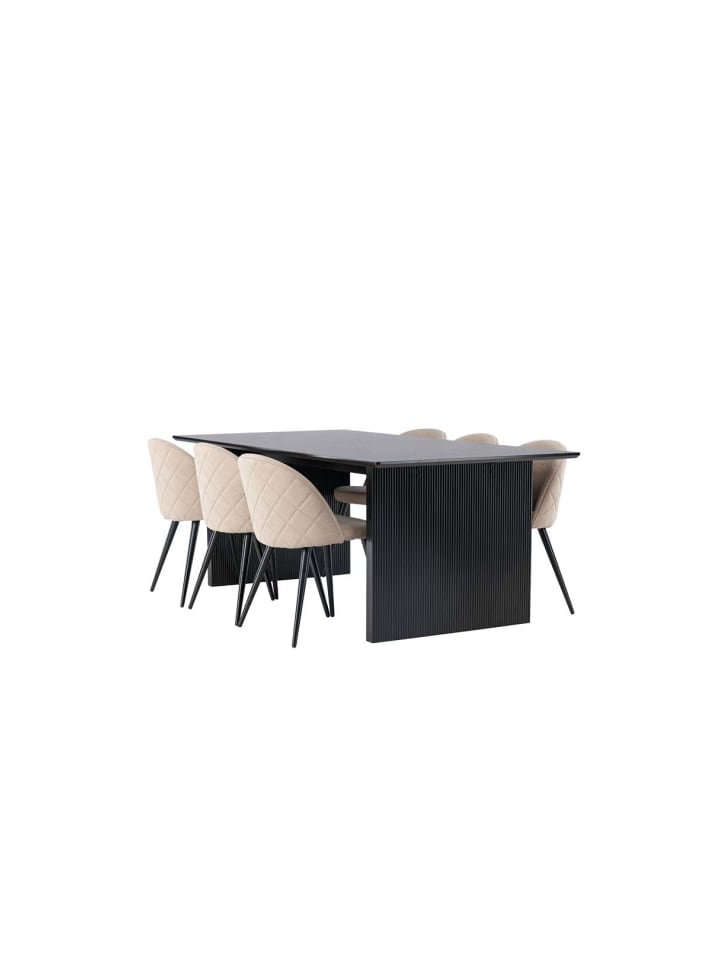 ebuy24 Essgruppe Vail 4 ( 7-teilig) Schwarz 100 x 200 cm günstig kaufen onesize