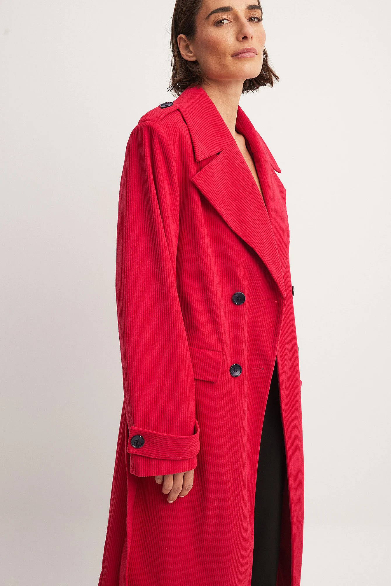 Zweireihiger Oversized-Cordmantel