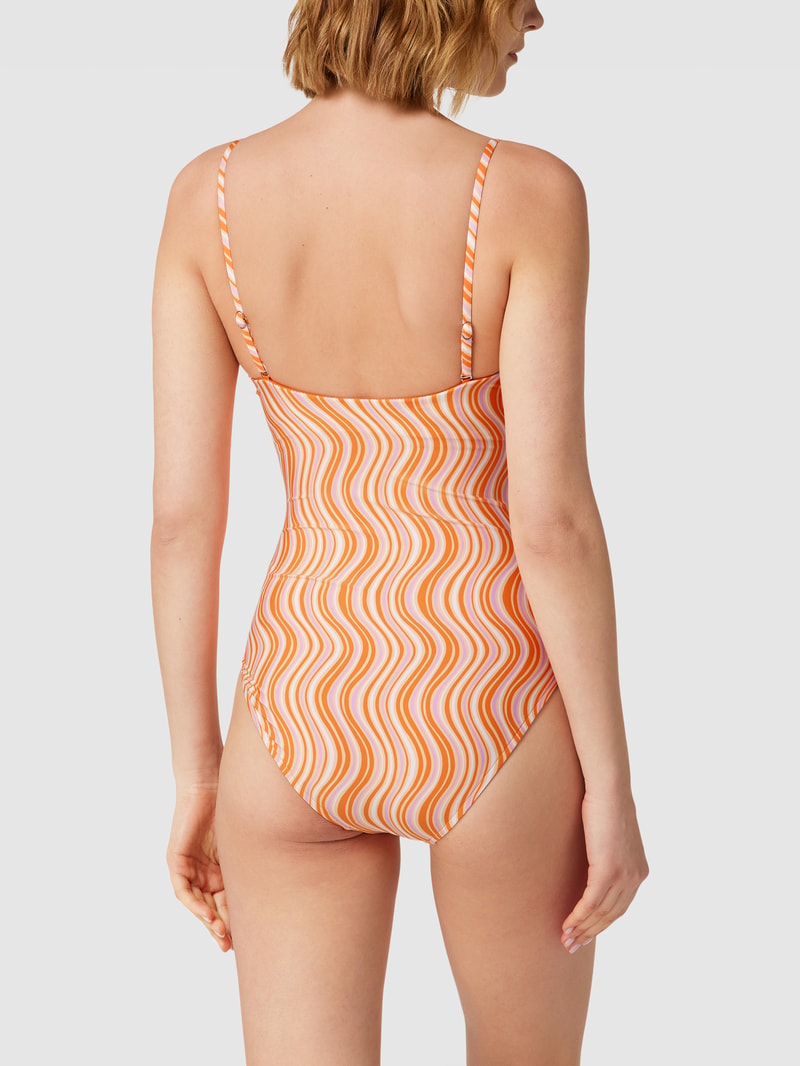 Badeanzug mit Knotendetail in orange