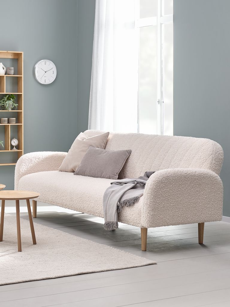 Sofa rozkładana PARADIS PARADIS w kolorze ecru miś/dąb