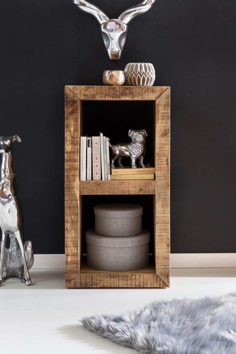Wohnling Standregal RUSTICA Massivholz Mango 90 x 45 x 35 cm