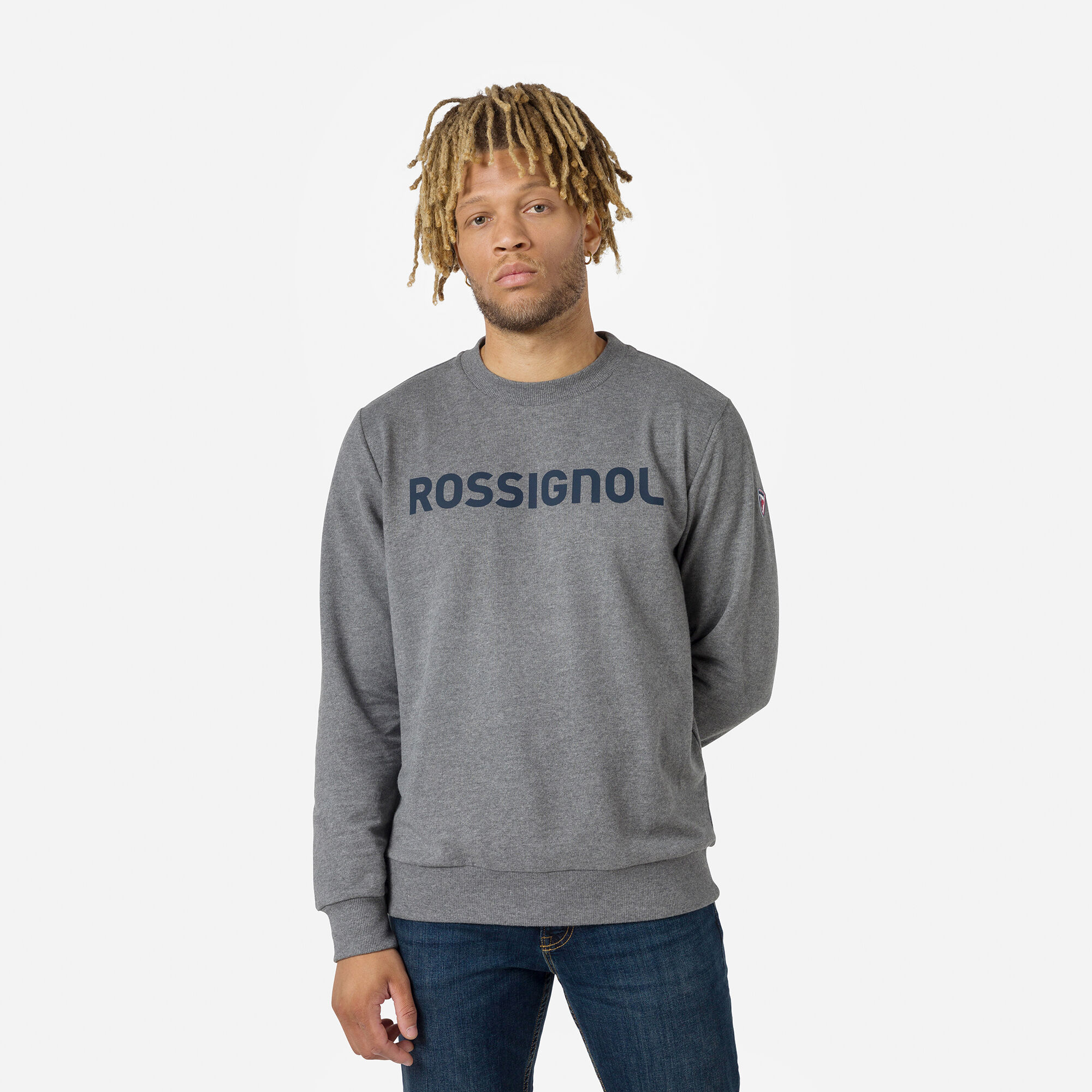 Sweat à col rond molletonné Logo Homme