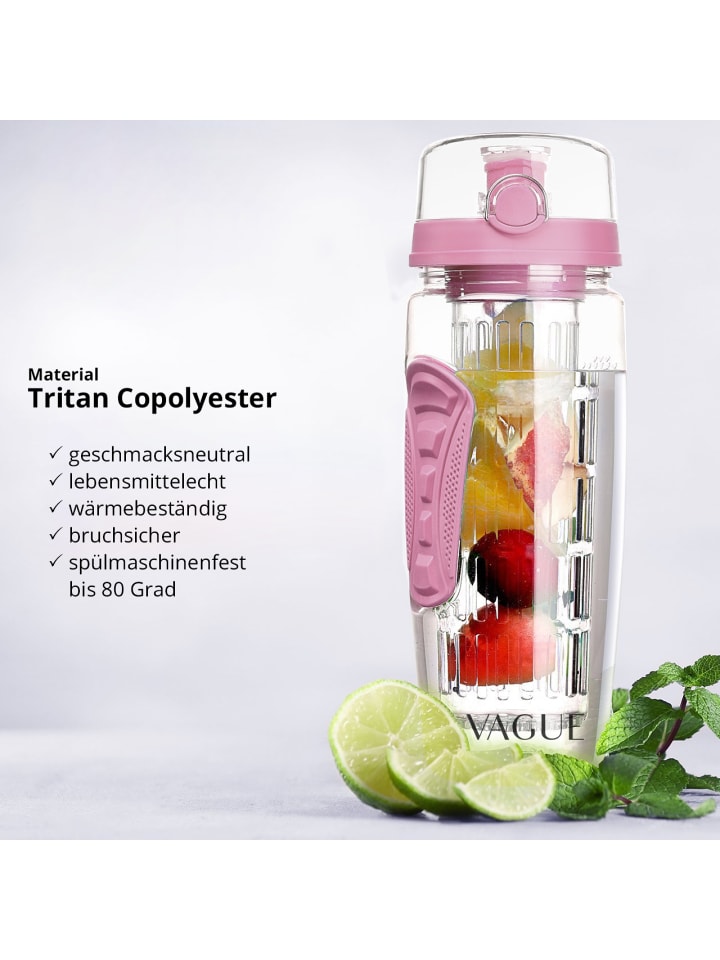 LA VAGUE VITALITY Trinkflasche mit Einsatz in rosa günstig kaufen 900ml