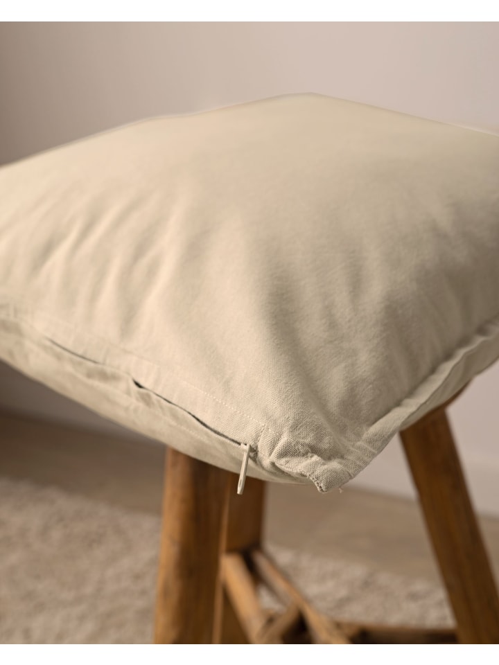 JACK 2er Set Kissenhülle 45x45cm Baumwolle Einfarbig in Taupe günstig kaufen 45x45 cm