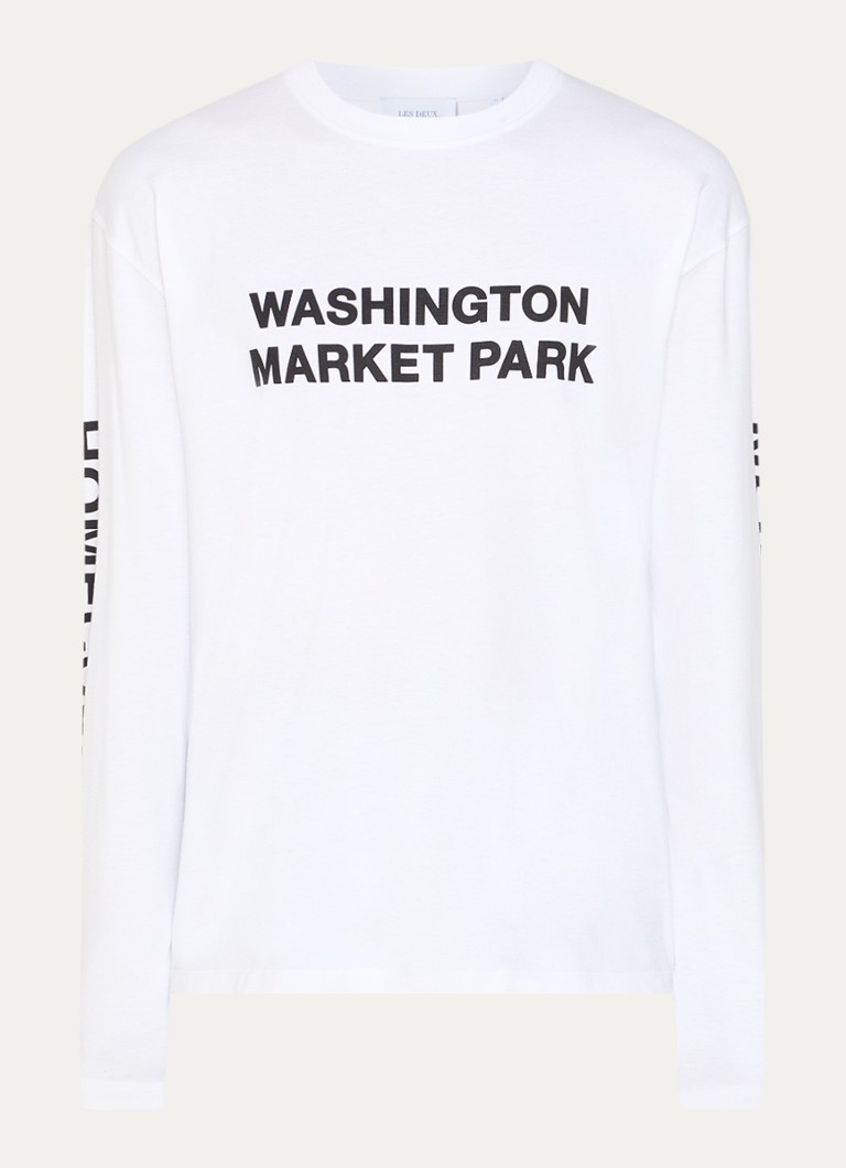 Les Deux Washington garās piedurknes ar apdruku priekšpusē un aizmugurē