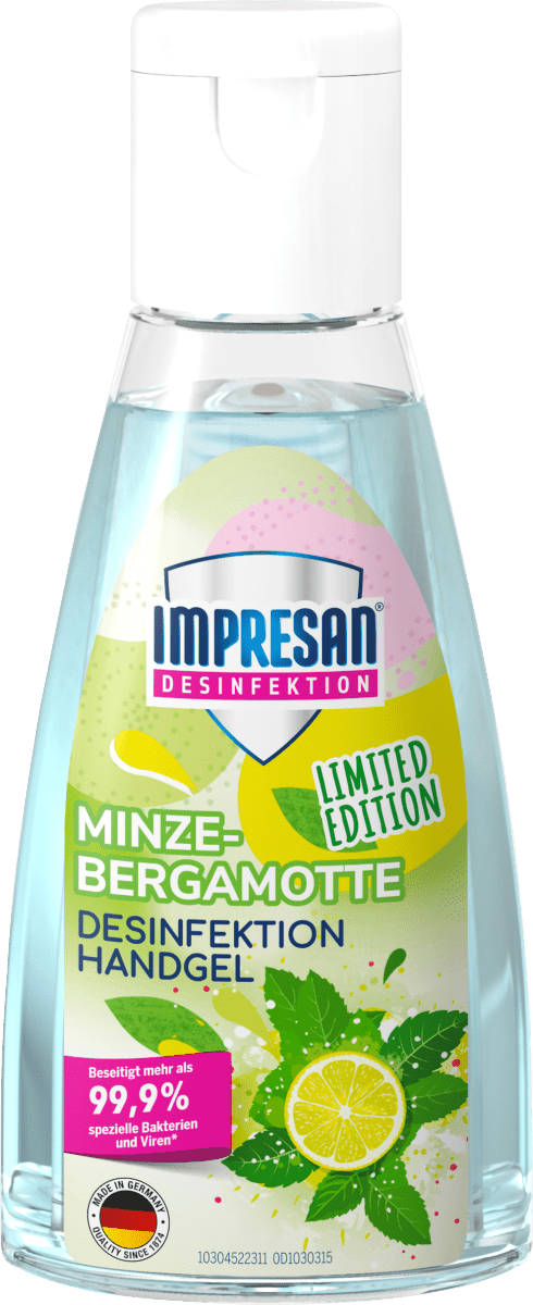Handdesinfektionsgel Minze Bergamotte, Reisegröße, 55 ml