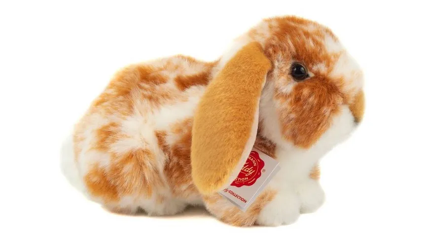 Teddy-Hermann - Widderkaninchen hellbraun-weiß gescheckt 23 cm