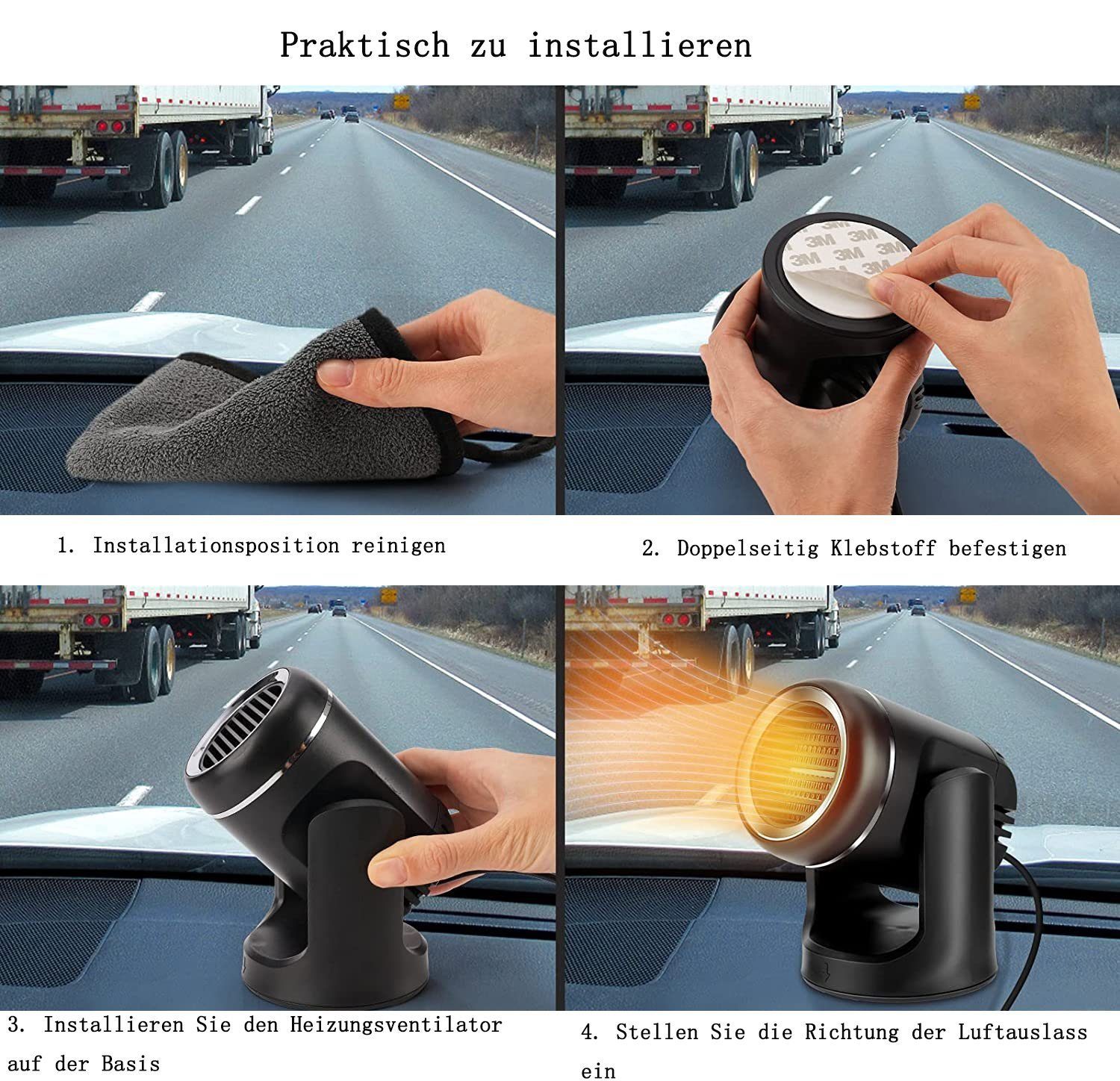 meeteu Heizlüfter 2 in 1 heizung für auto 12V Autoheizung, mobile Auto Heizung Entfroster Standheizung Innenraumheizung