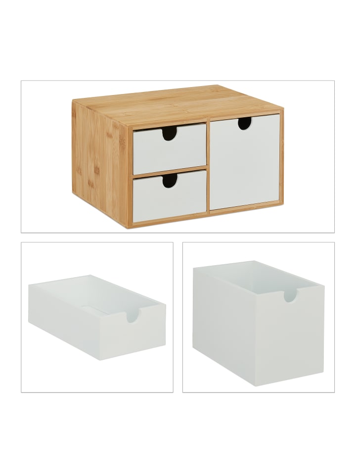relaxdays Schubladenbox in Natur/ Weiß günstig kaufen onesize