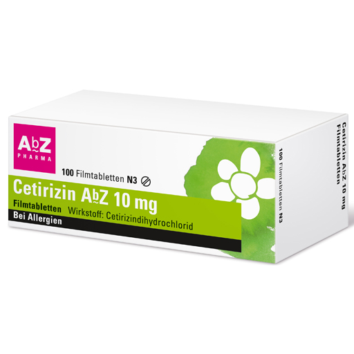 CETIRIZIN AbZ 10 mg Filmtabletten  100 St  Filmtabletten