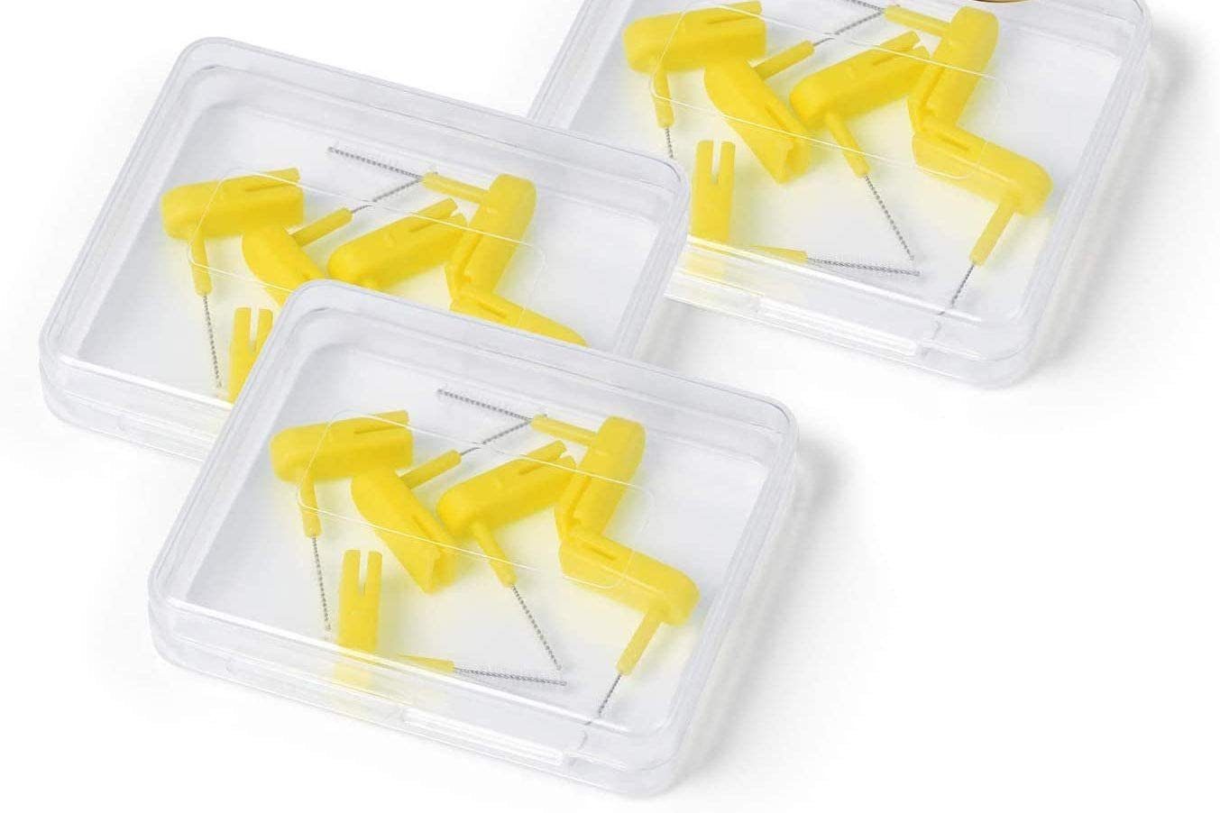 WINGBRUSH Zahnpflege-Set Gelb, 3x Bürstenaufsätze 8x Aufsätze ISO 0 - S