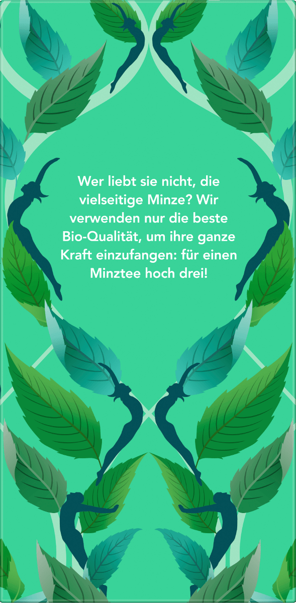 Kräutertee \Drei Minze\ mit Pfefferminze, Grüner Minze, Ackerminze (20 Beutel), 32 g