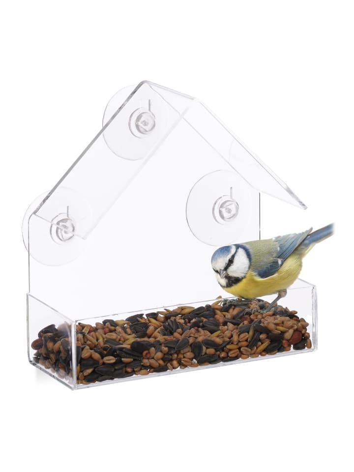 relaxdays Fenster-Vogelfutterhaus in Transparent günstig kaufen onesize