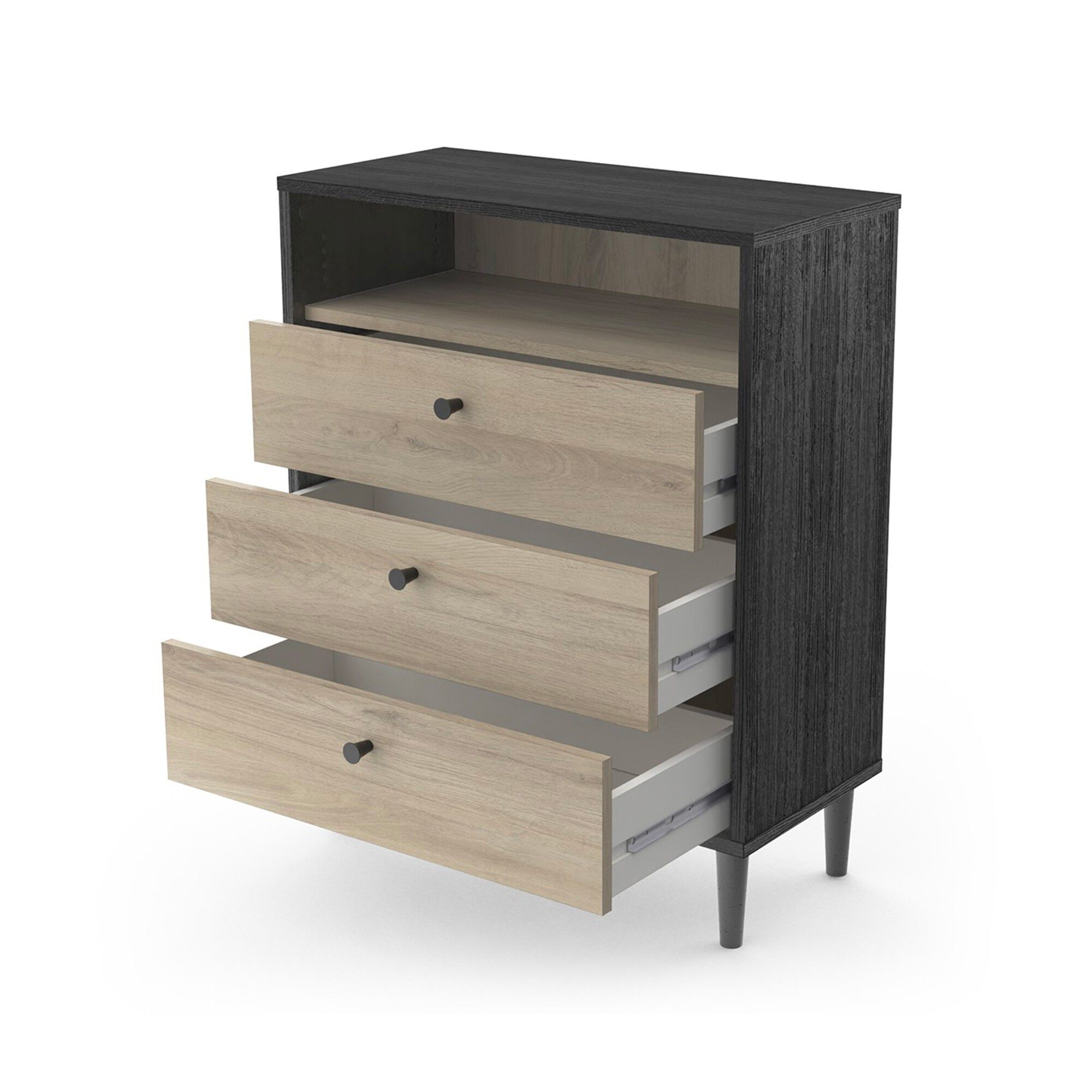 Commode HAMFIELD 3 tiroirs, 1 niche