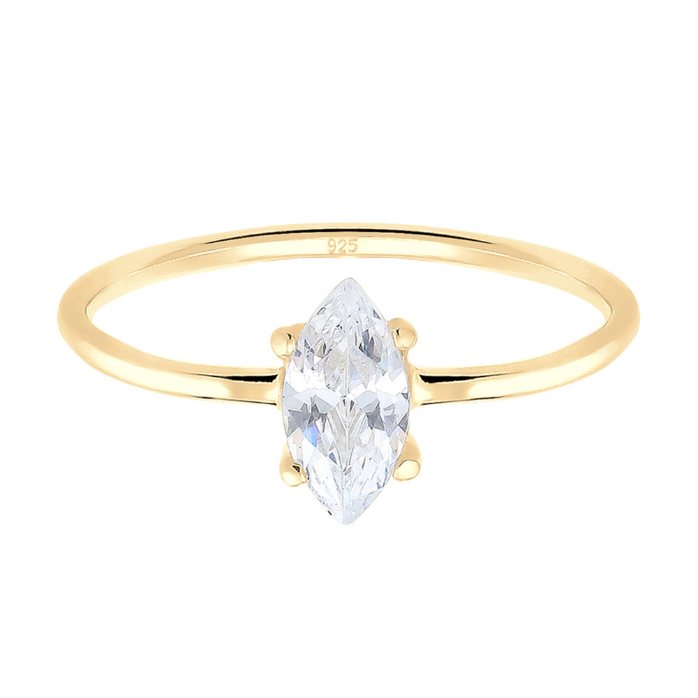 Elli Elli Bague Marquise zircone Minimal 925 Argent Bague