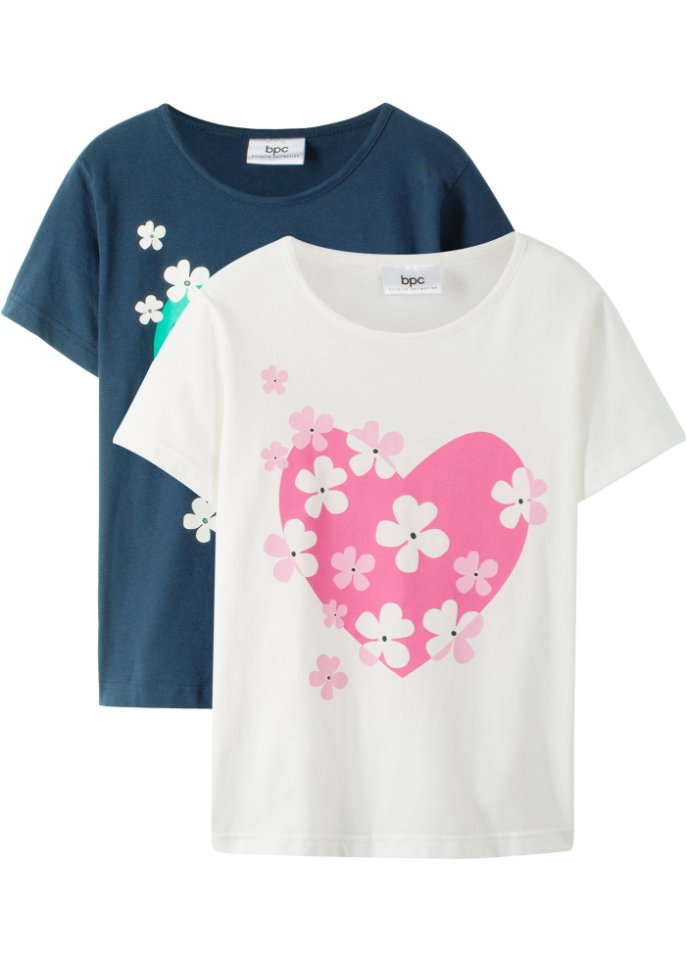 Mädchen T-Shirt (2er Pack) aus Bio-Baumwolle