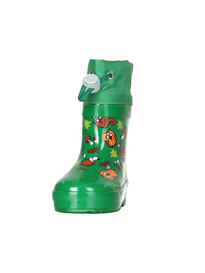 Playshoes Gummistiefel Halbschaft Waldtiere gefüttert in Grün günstig kaufen