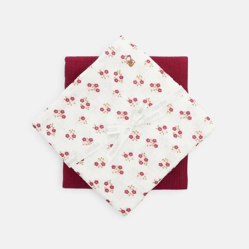 Langes en gaze de coton (lot de 2) rose naissance