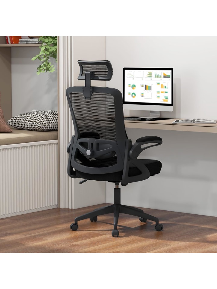 COSTWAY Ergonomischer Bürostuhl verstellbar in Schwarz günstig kaufen onesize