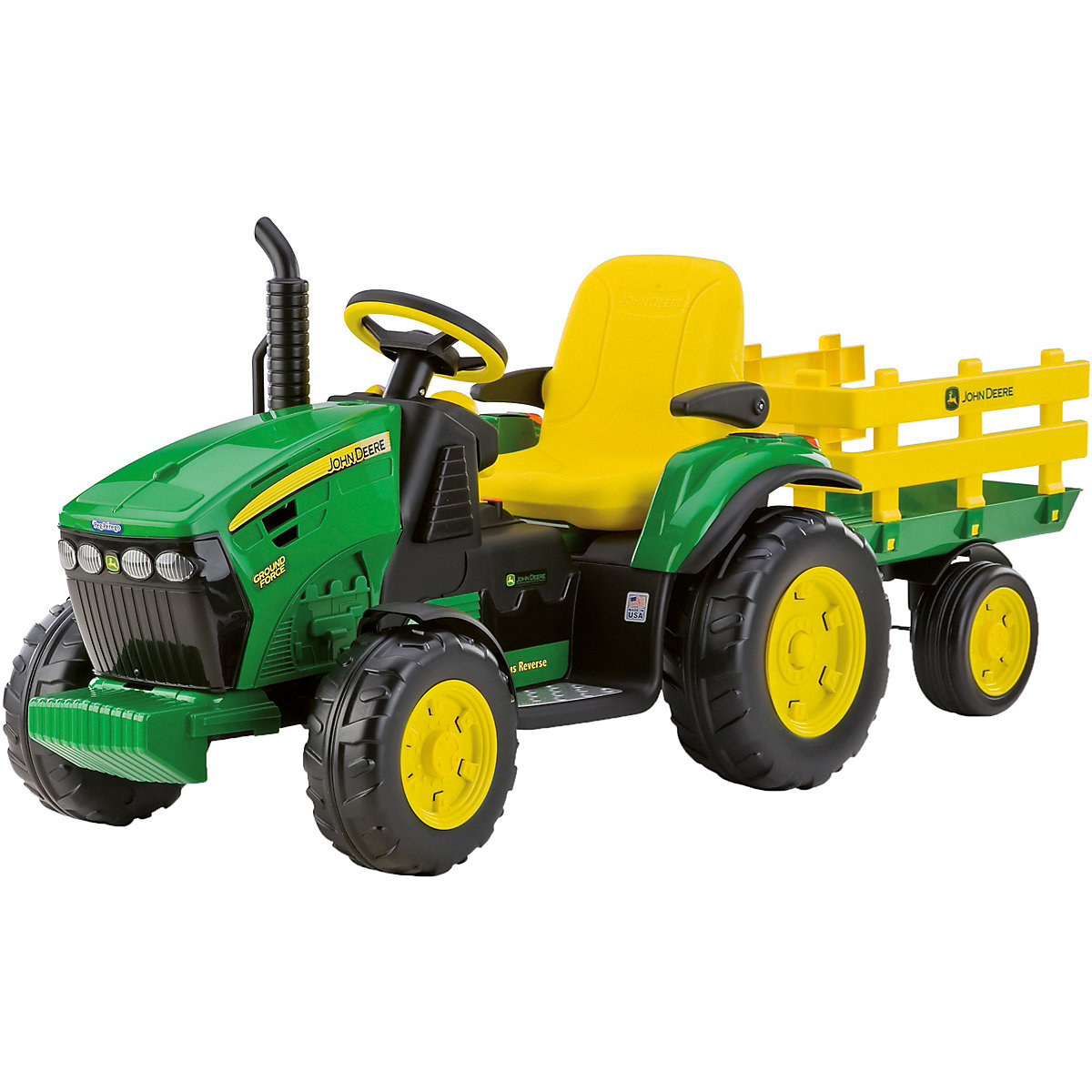 John Deere Elektrofahrzeug mit Anhänger 12V