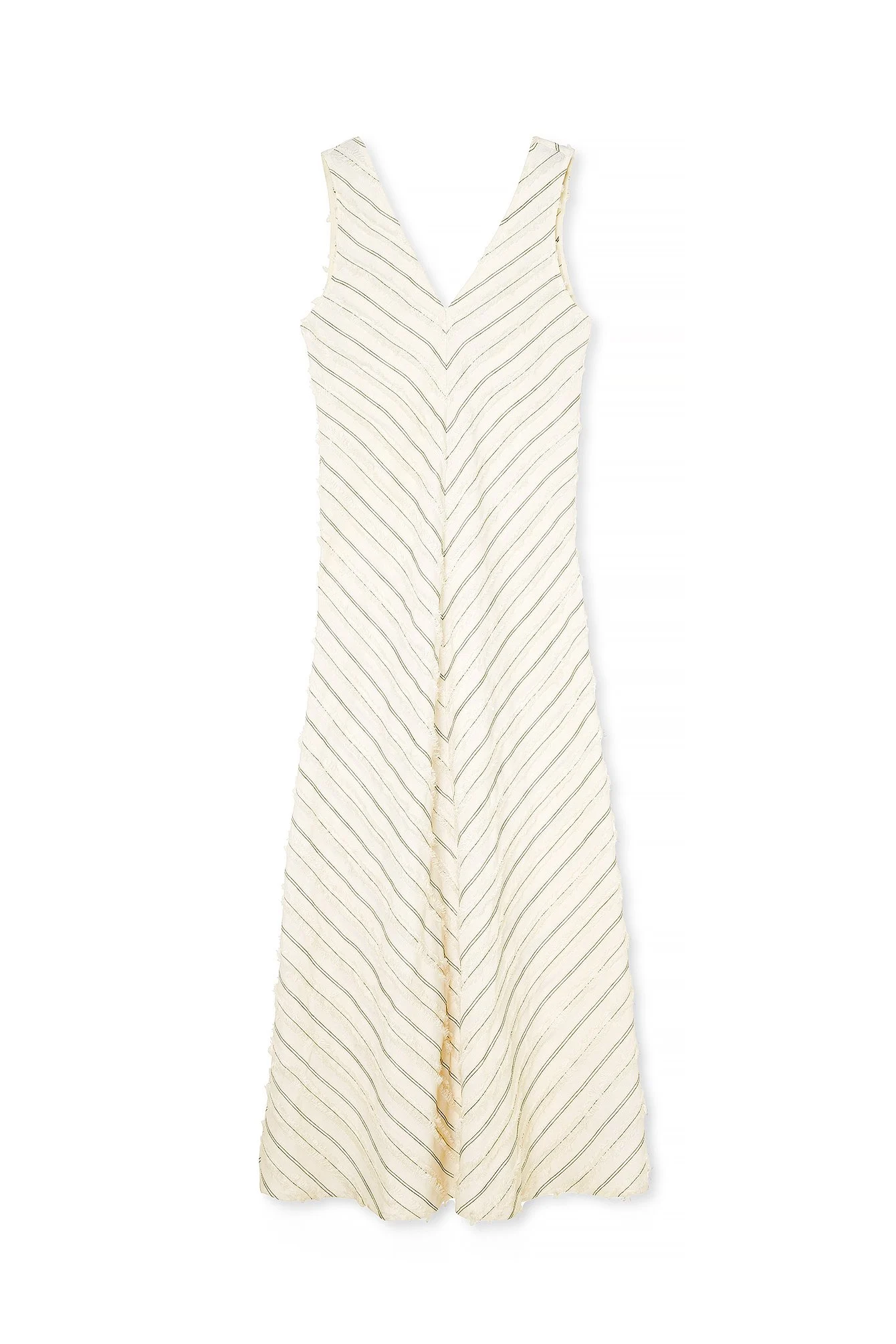 Ärmelloses Maxikleid mit Fransen