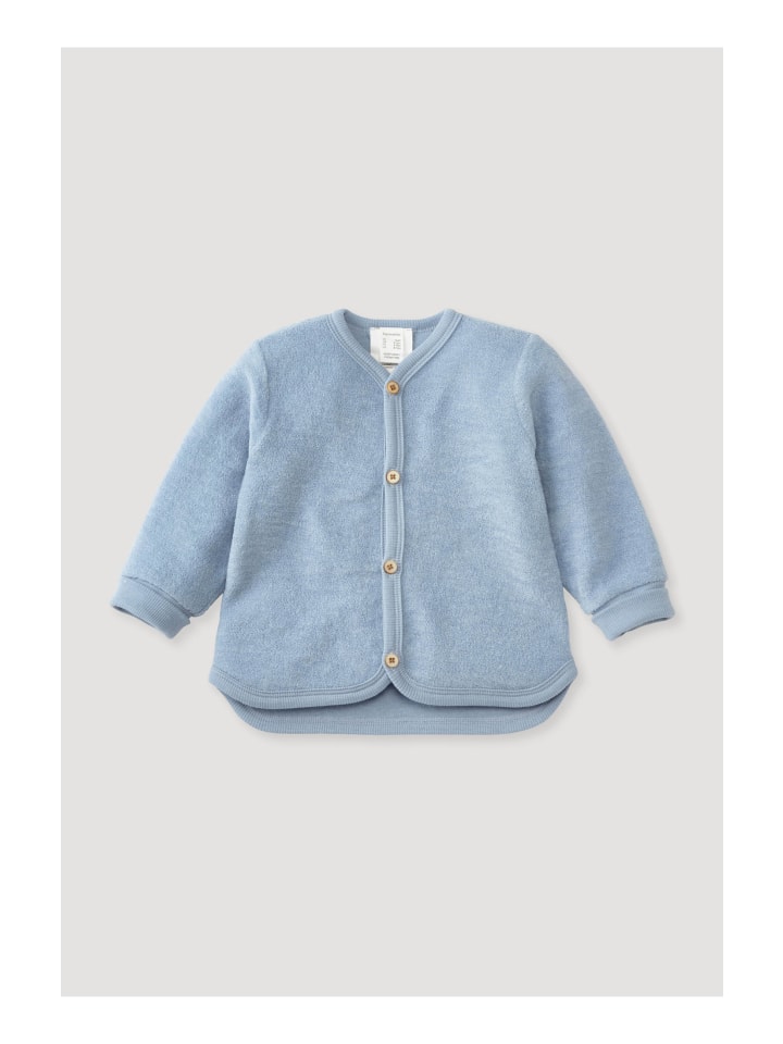 Hessnatur Wollfrottee-Jacke in helles jeansblau günstig kaufen