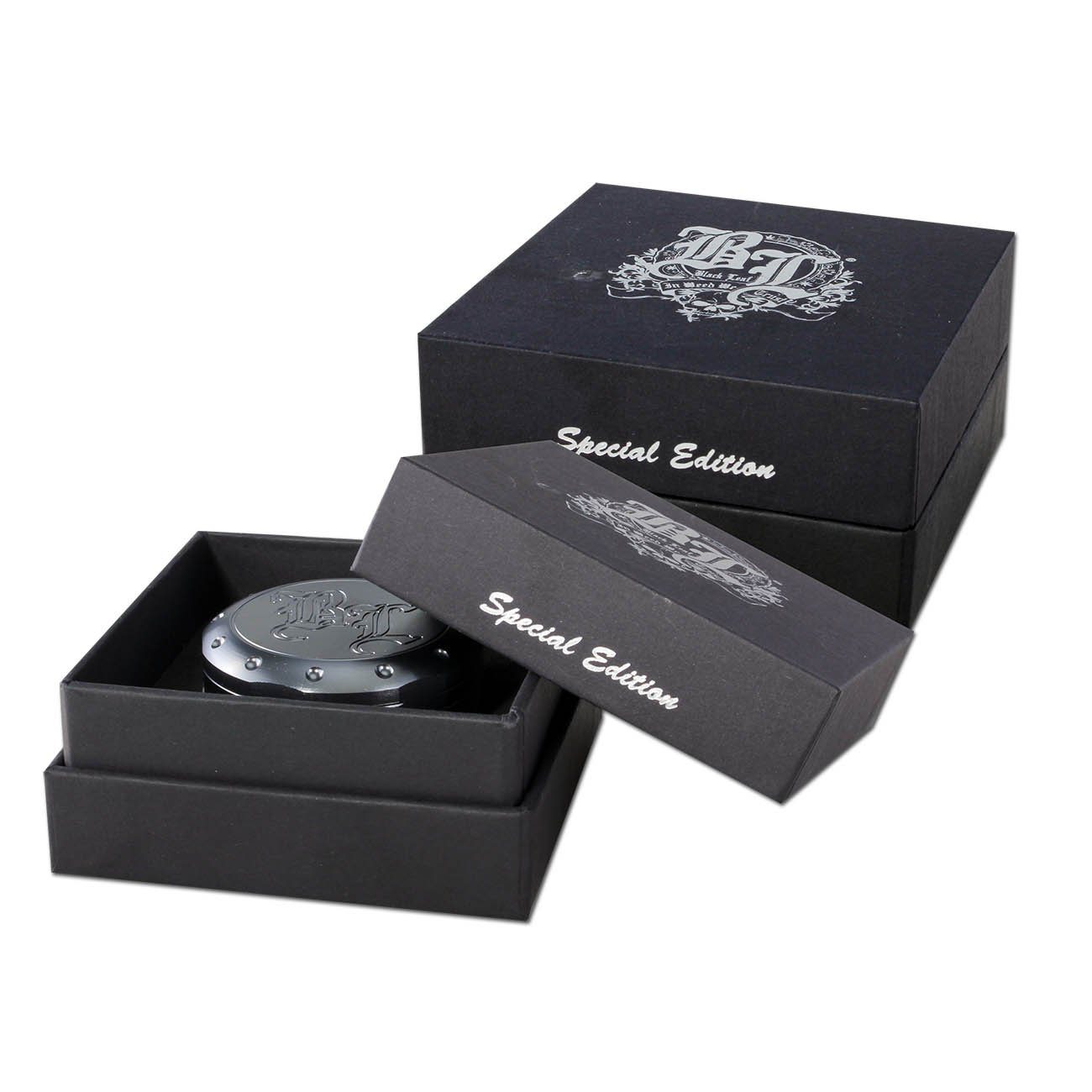 Black Leaf Kaffeemühle Deep Engraving Grinder 2-teilig, Aluminium, 0,50 g Bohnenbehälter, eloxiertes aluminium