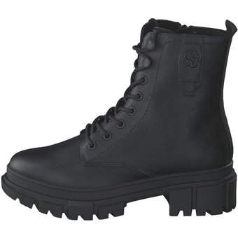 s.Oliver Schnür Boots in schwarz