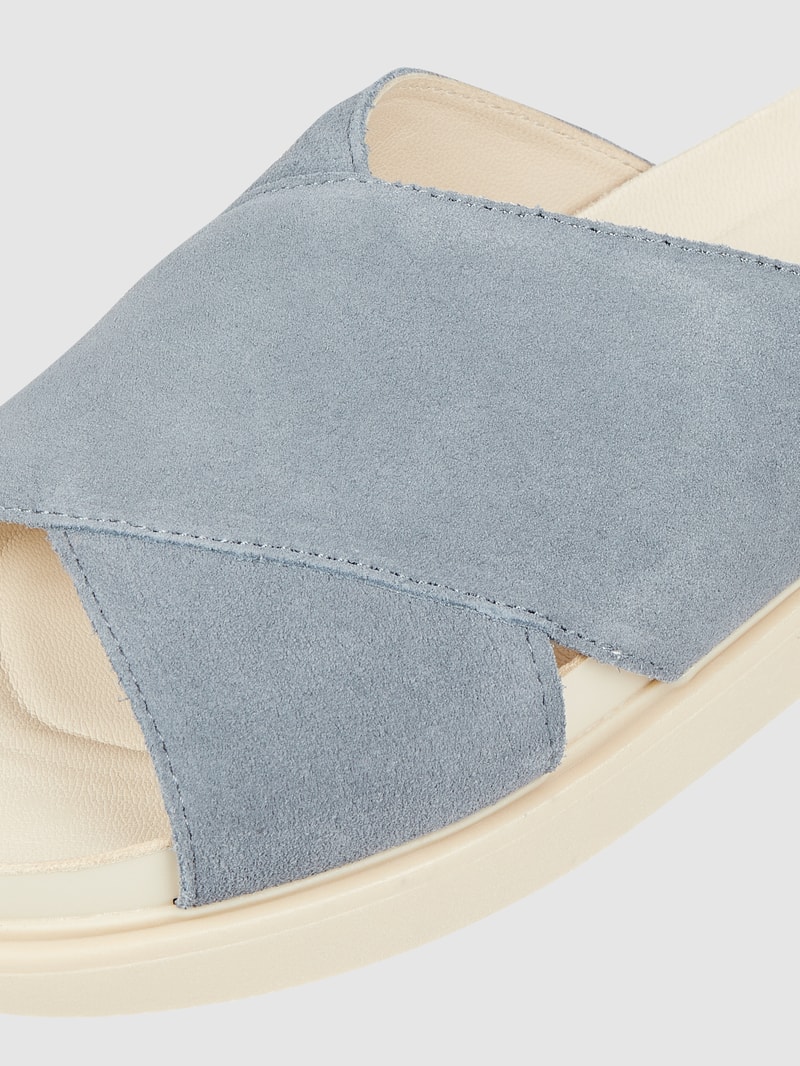 Pantolette aus Veloursleder Modell 'Erin' in hellblau