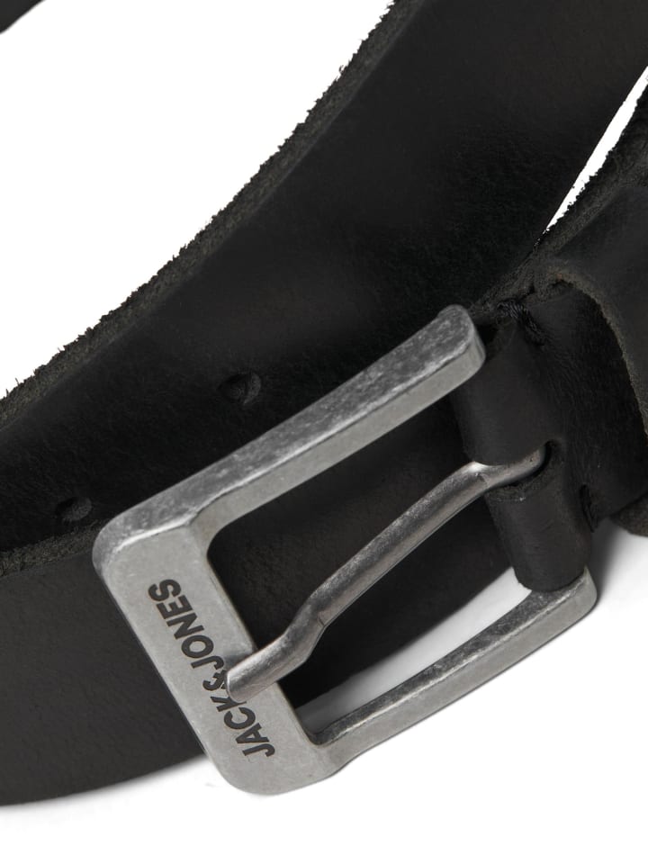 Jack & Jones Echtleder Gürtel Klassischer Leather Belt mit Löcher JACROCK in Schwarz günstig kaufen