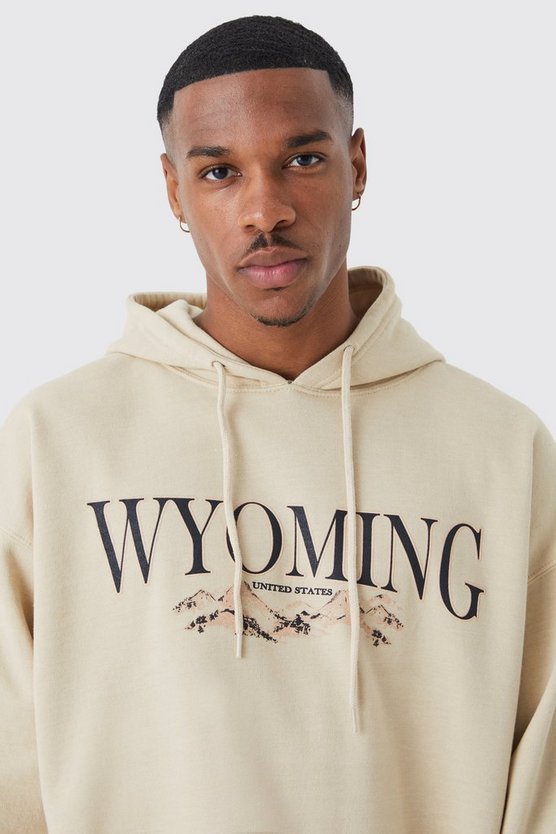 Oversize Hoodie mit Wyoming Mountain-Print