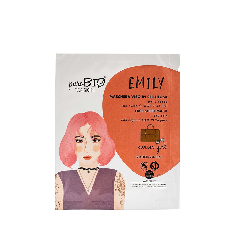 Purobio EMILY - Masque tissu CAREER GIRL Peau sèche -Anti-pollution