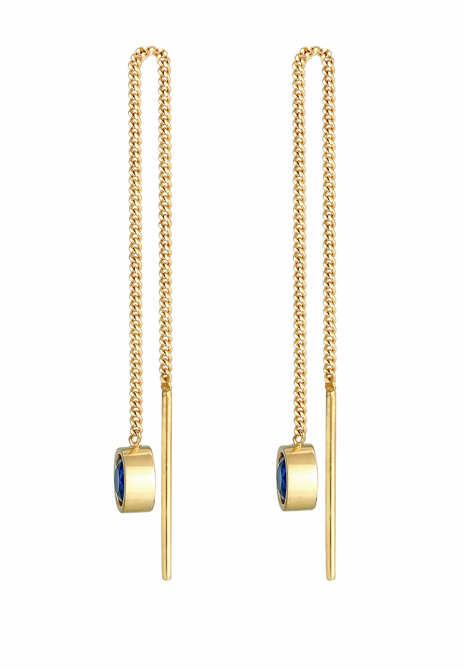 Elli Ladies segue l'elegante tendenza con uno zaffiro sintetico in argento sterling 925 placcato oro.