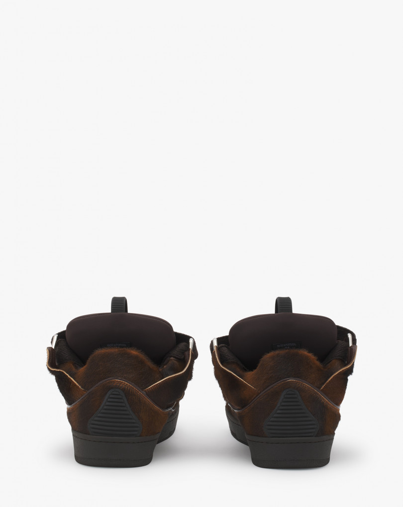 SNEAKERS CURB EN CUIR A EFFET PONY