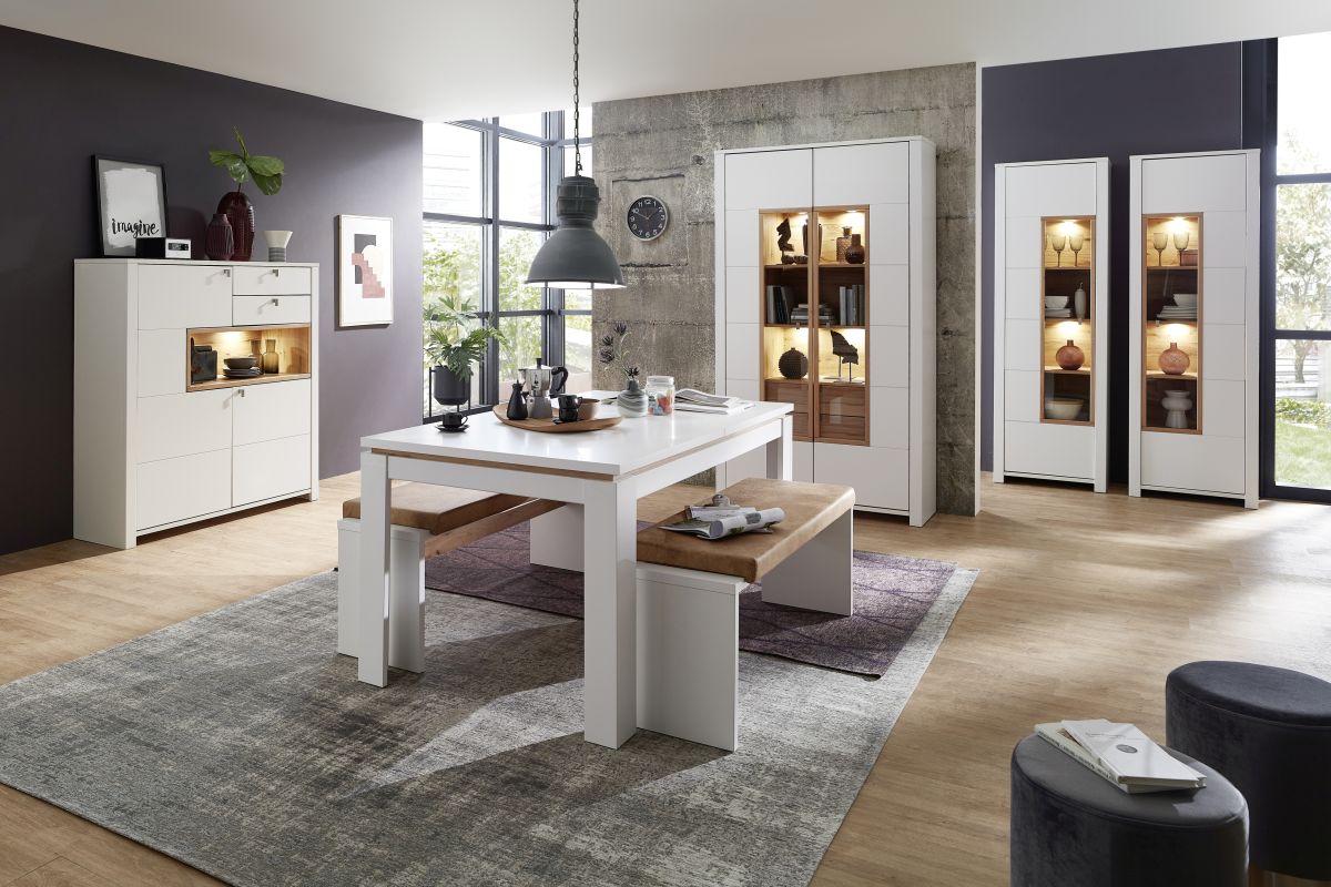 Sideboard Serpio Weiß 132x138x41cm