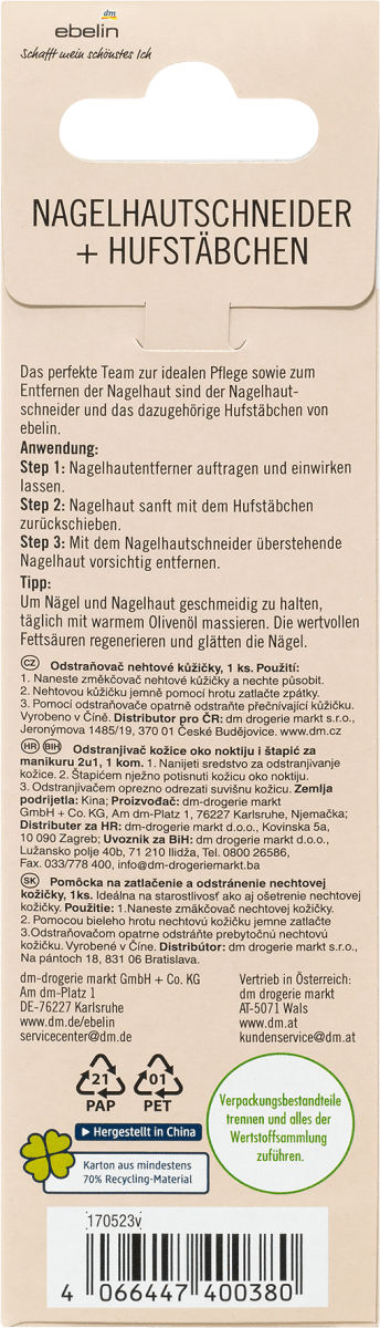 Nagelhautschneider und Hufstäbchen, 1 St